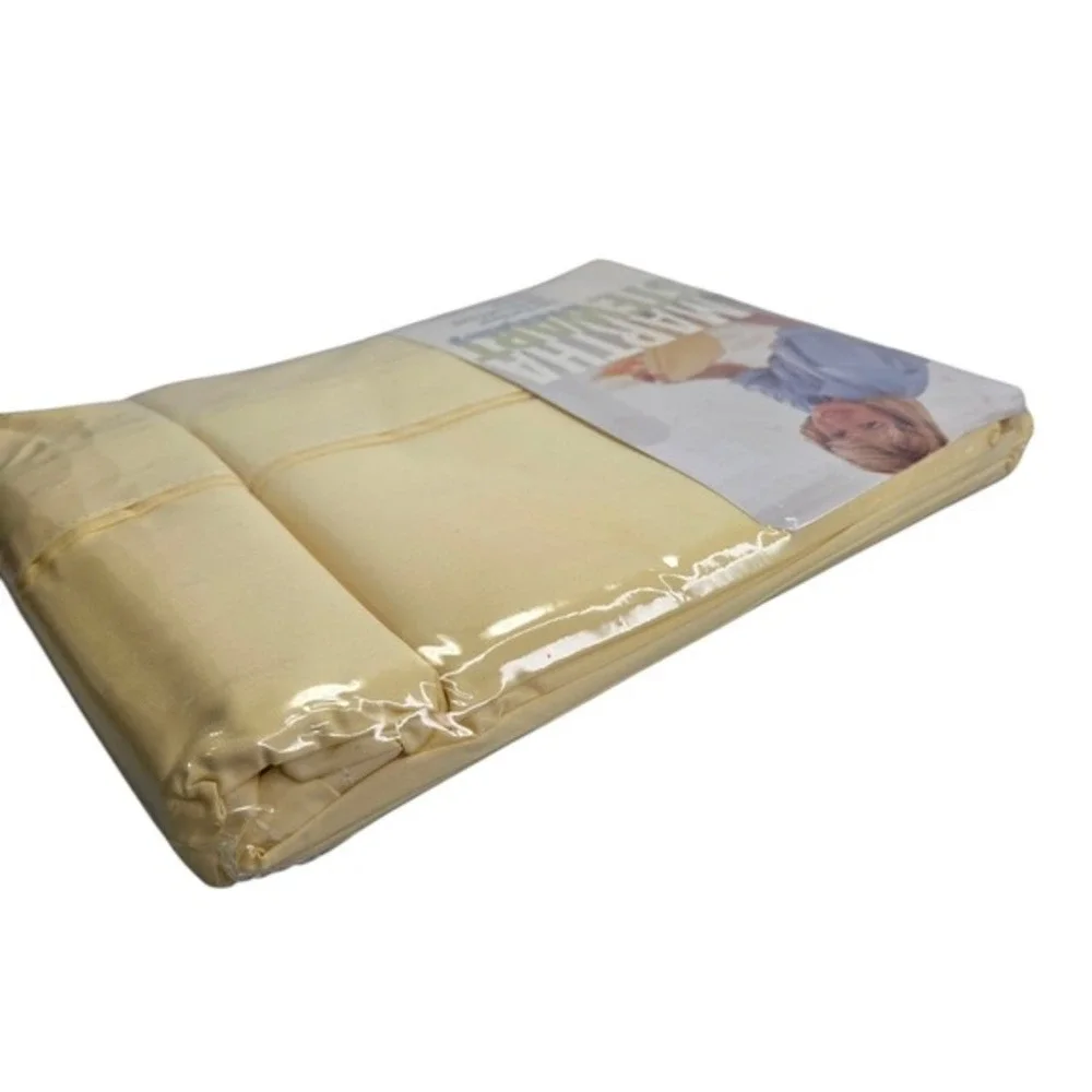 Martha‎ Stewart Twin Flat Bed Sheet Yellow Cottagecore Cotton Blend Vtg New